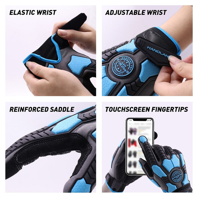 Handlandy Mechanics Gloves Cut Resistant Utility Work TouchScreen H695