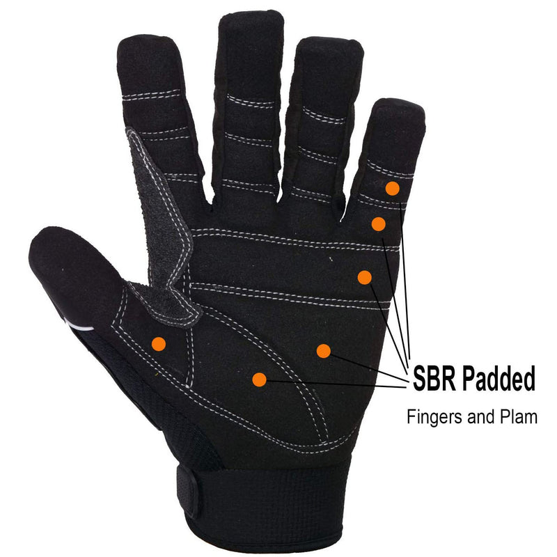 Handlandy Wholesale Men Work Glove Anti Vibration SBR Safety Impact Reducing H635 (36/72/120 Pairs)