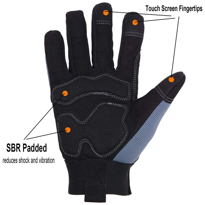 Gants de travail de sécurité gris Handlandy anti-vibrations 5805GR