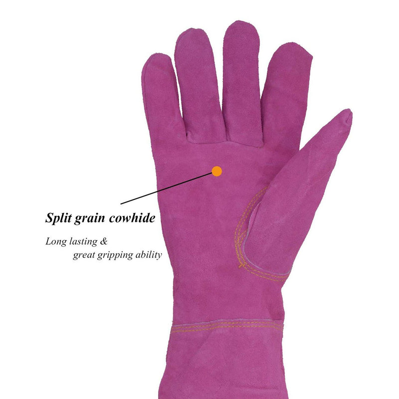Handlandy Ladies Leather Gardening Gloves Long Cuff Gauntlet 508890