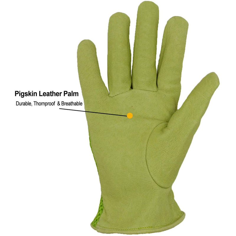 Handlandy Gants de travail de jardinage pour femme en peau de porc confort dextérité 5123