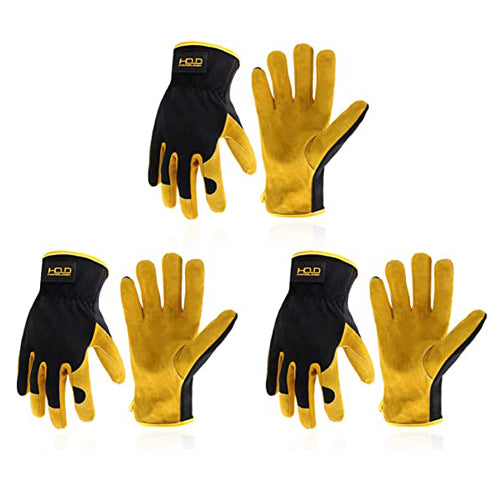 Handlandy Cowhide Leather Gloves Gardening  Construction Driver 5964