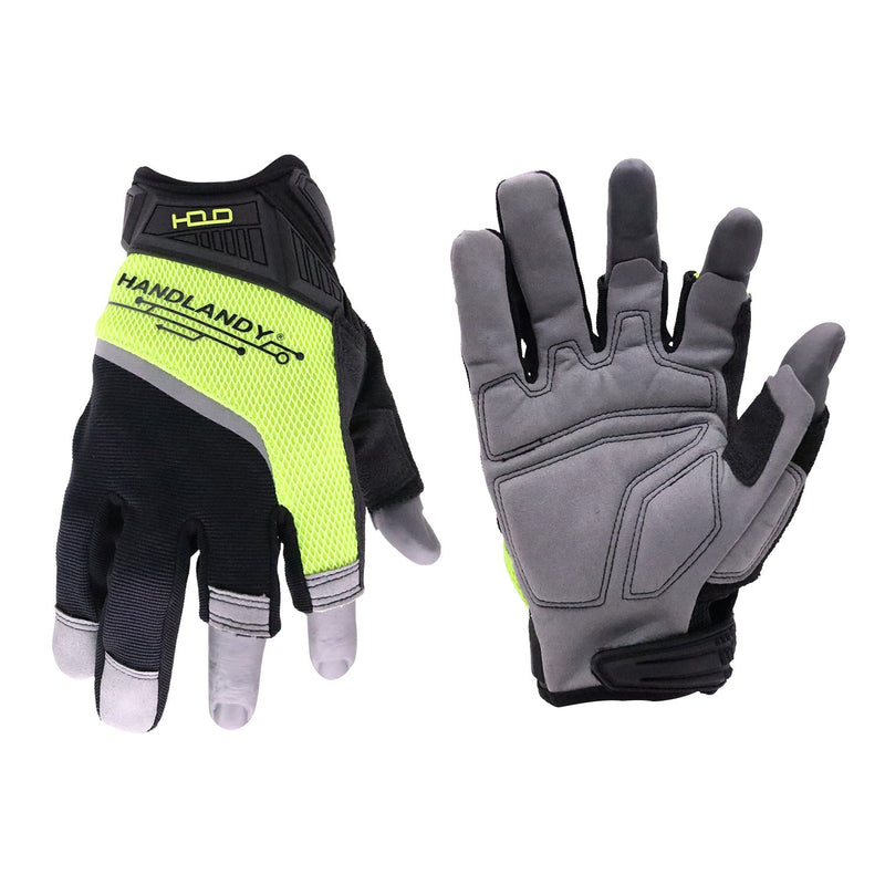 tischler handschuhe Handandy Herren-Arbeitshandschuhe, offener Finger, Tischler-Geschicklichkeitsrahmen 6085
