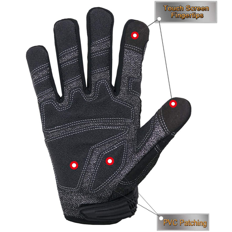 Cut Resistant Gloves, Utility Work Gloves for Men & Women, PU