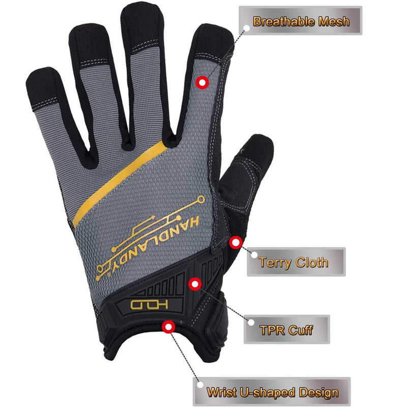 Handlandy Wholesale Mens work Mechanics Gloves Abrasion Resistant Safe