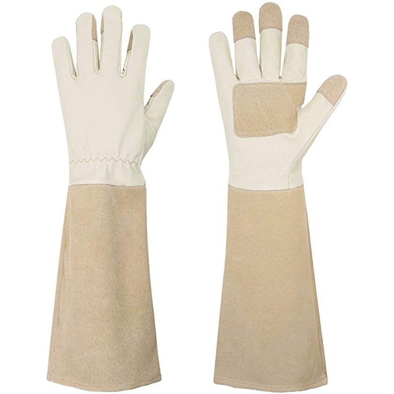 Handandy 3/5/7/9 Paar Gartenhandschuhe für Herren und Damen, atmungsaktiv, Schweinsleder, lang, 5067