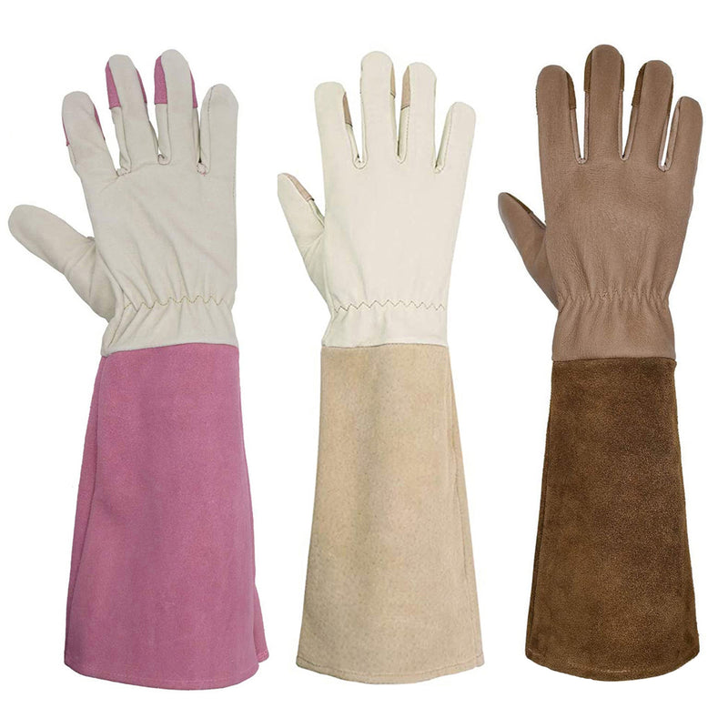 Handlandy gros femmes gants de jardinage en cuir de porc Long Gauntlet 1601