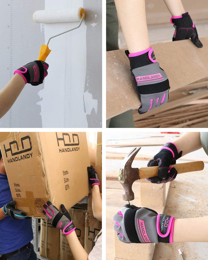Handandy Damen-Arbeitsmechanikerhandschuhe, flexibel, atmungsaktiv, Yard 6035VIP