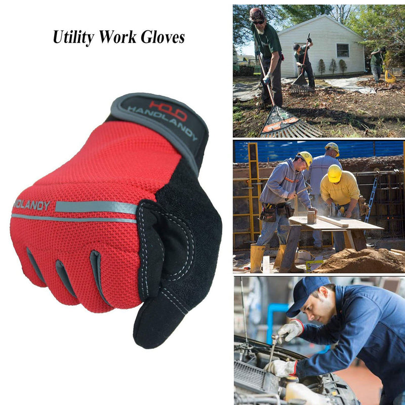 Handlandy Men Women Work Mechanic Gloves Light Duty Work 6036