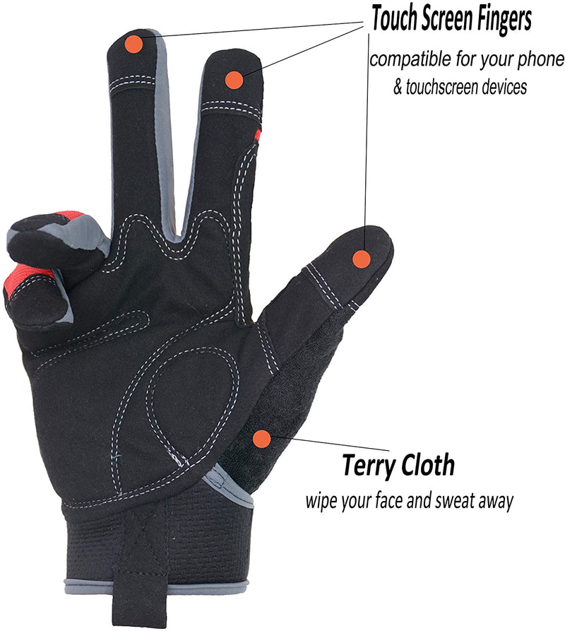 Handlandy Men Women Work Gloves Mechanic Touchscreen Thin Silicon 6134