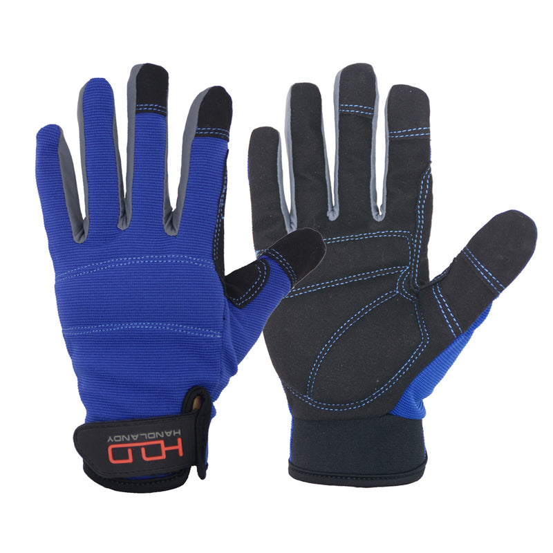Handlandy Wholesale Mens Work Gloves Synthetic Leather Utility Light Duty 5972BLBK