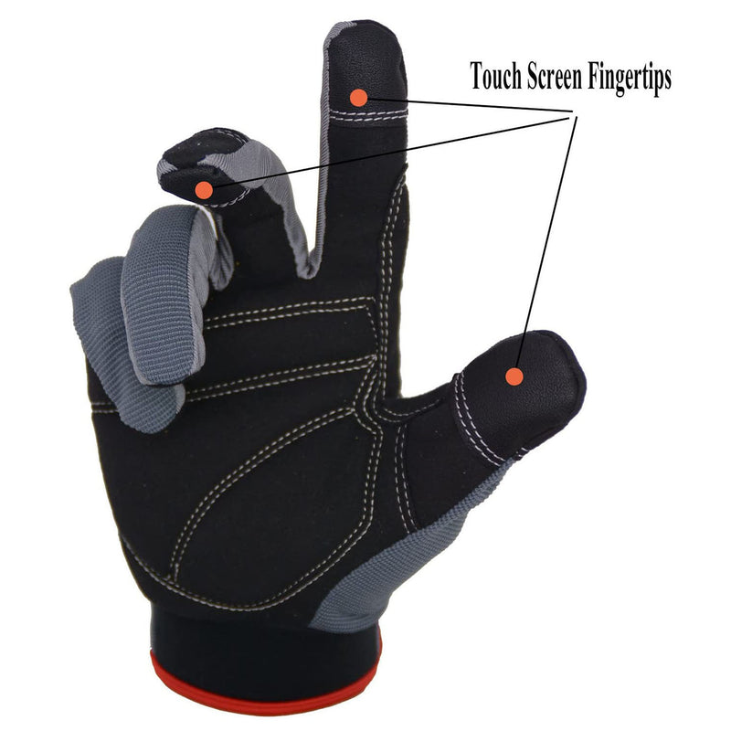 Handlandy Wholesale Mens Work Gloves Synthetic Leather Utility Light Duty 5972BLBK
