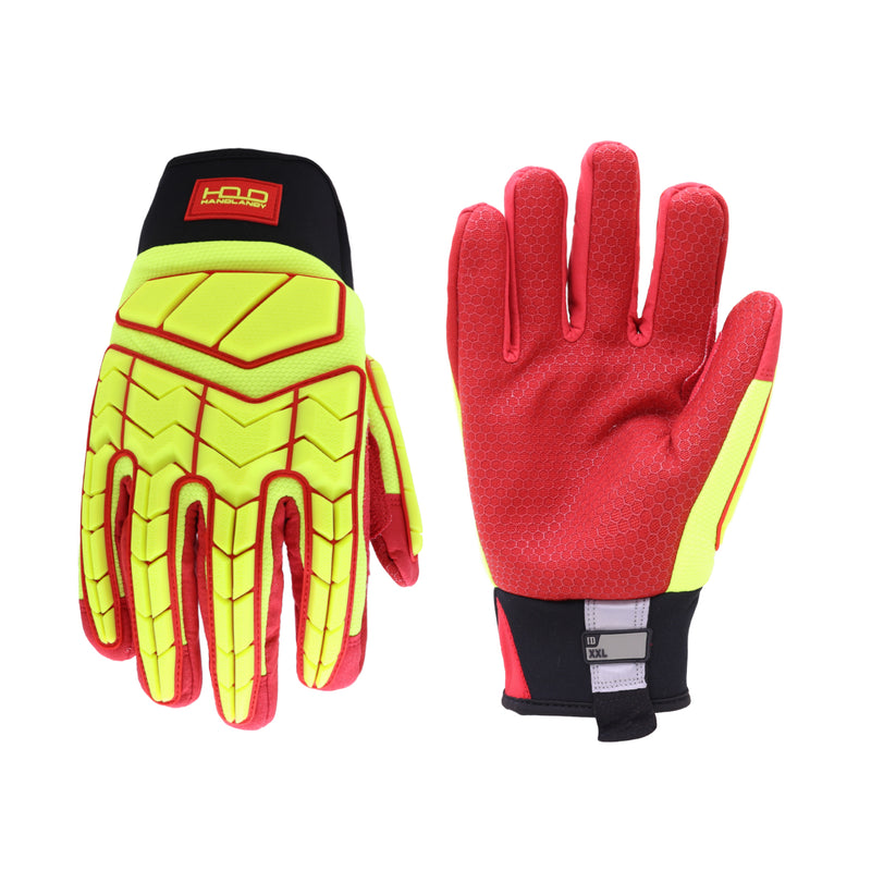 Handlandy Men Work Impact Gloves Hi-Vis Waterproof Oil And Gas H647
