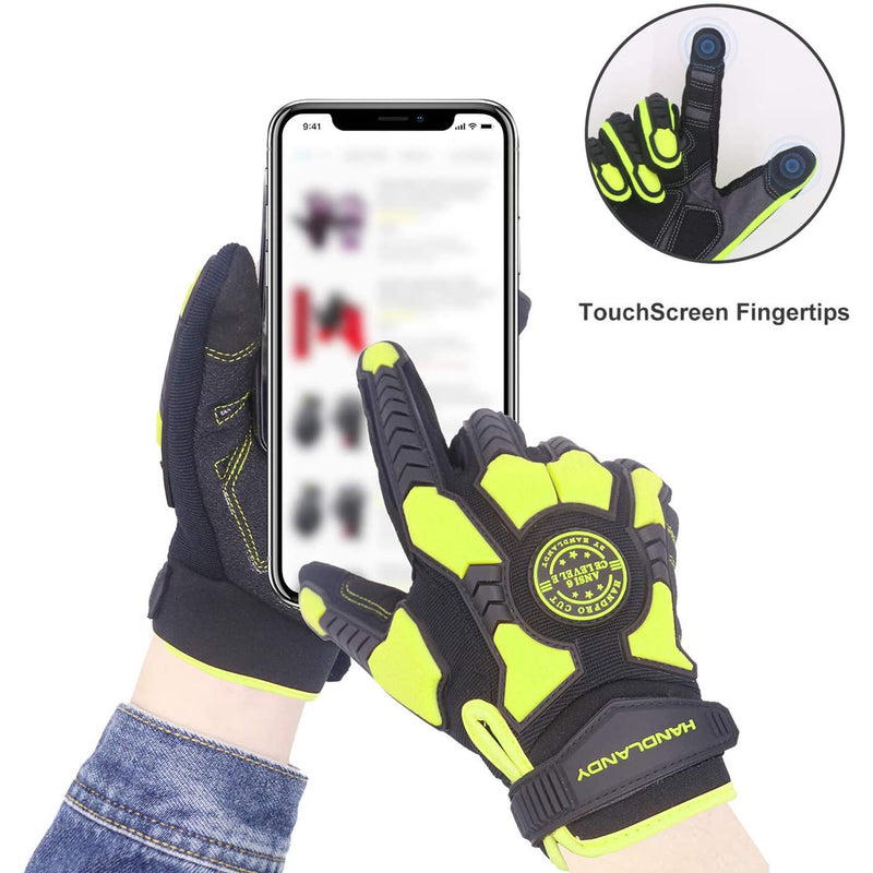 Handlandy TPR Protector Impact Gants de travail robustes Rembourrage SBR H685