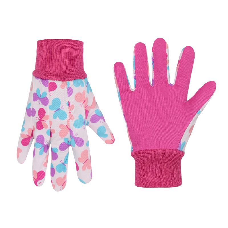 Handlandy 3 paires de gants de jardinage pour enfants en coton papillon grand confort 5094
