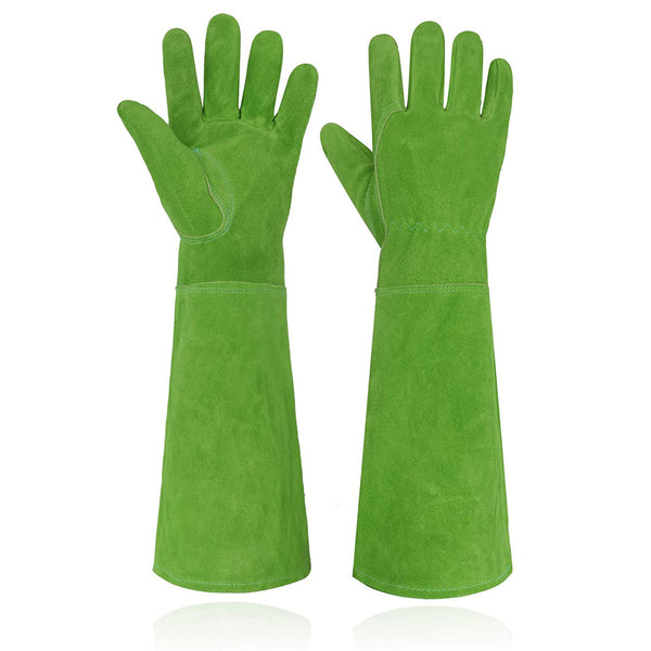 elbow length gardening gloves Handlandy Women Garden Gloves Leather Thorn Proof Length Pruning 5088