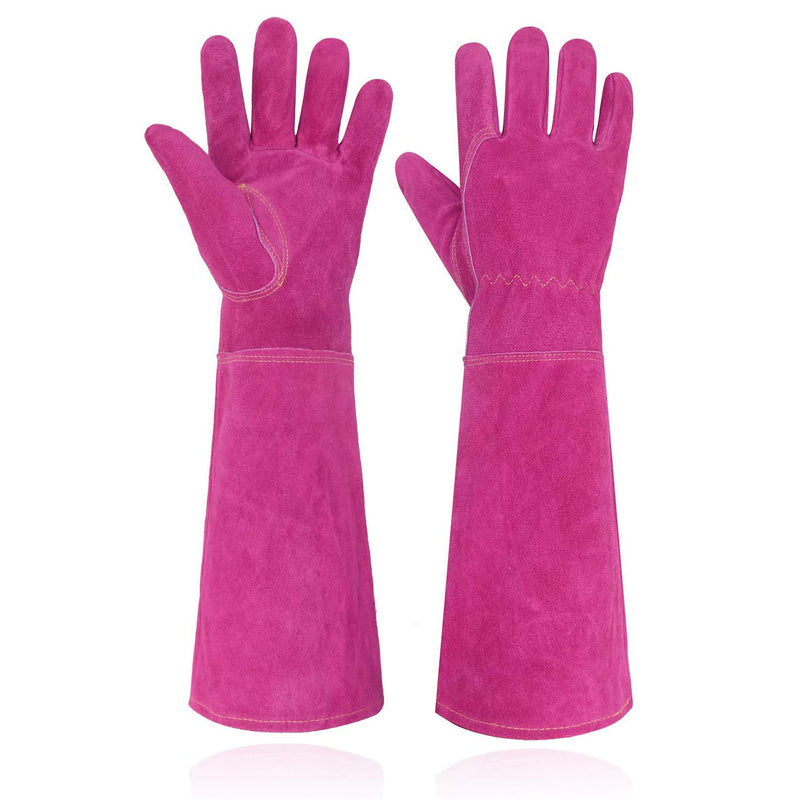 Handlandy vente en gros gants de jardinage pour femmes gantelet en peau de vache résistant aux épines 508890