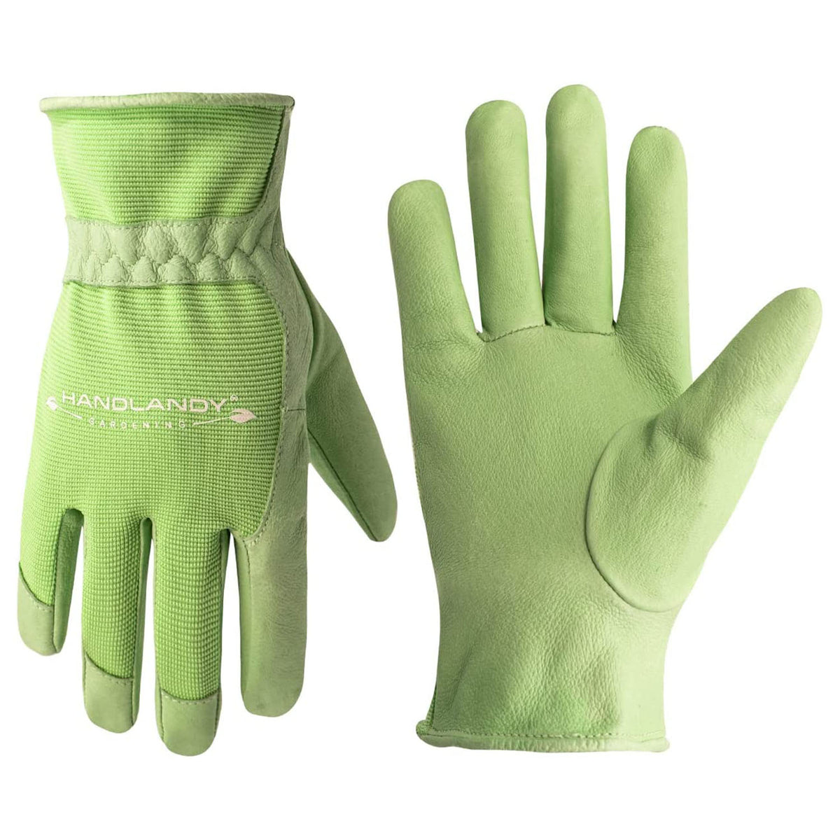 thick leather gardening gloves HANDLANDY Women Leather Gardening Gloves 3D Mesh Comfort Fit 5173 Green / L