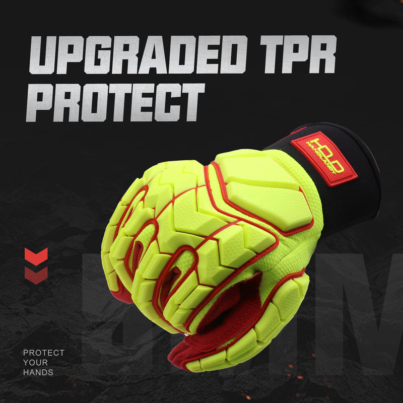 Handlandy Men Work Impact Gloves Hi-Vis Waterproof Oil And Gas H647