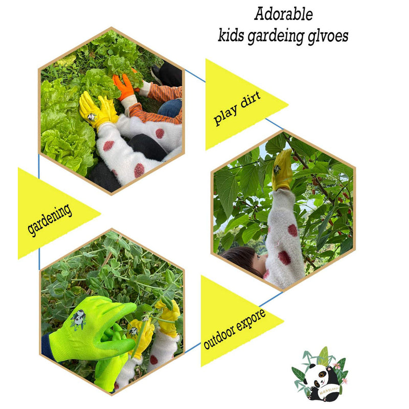 Gants de jardinage pour enfants Handlandy avec paume enduite de caoutchouc 51404142