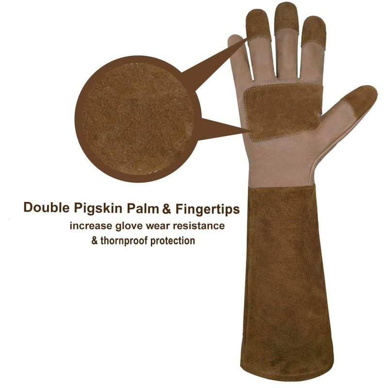 Handlandy Men Women Gardening Gloves Breath Pigskin Leather Long 5067（5/7/9 Pairs）