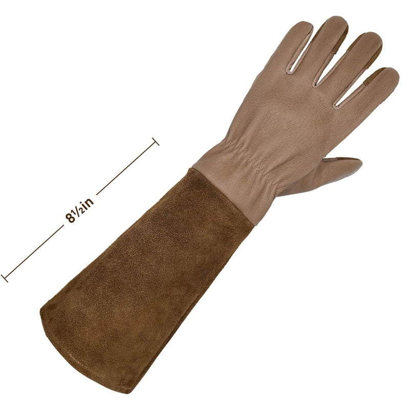 Handandy 3/5/7/9 Paar Gartenhandschuhe für Herren und Damen, atmungsaktiv, Schweinsleder, lang, 5067