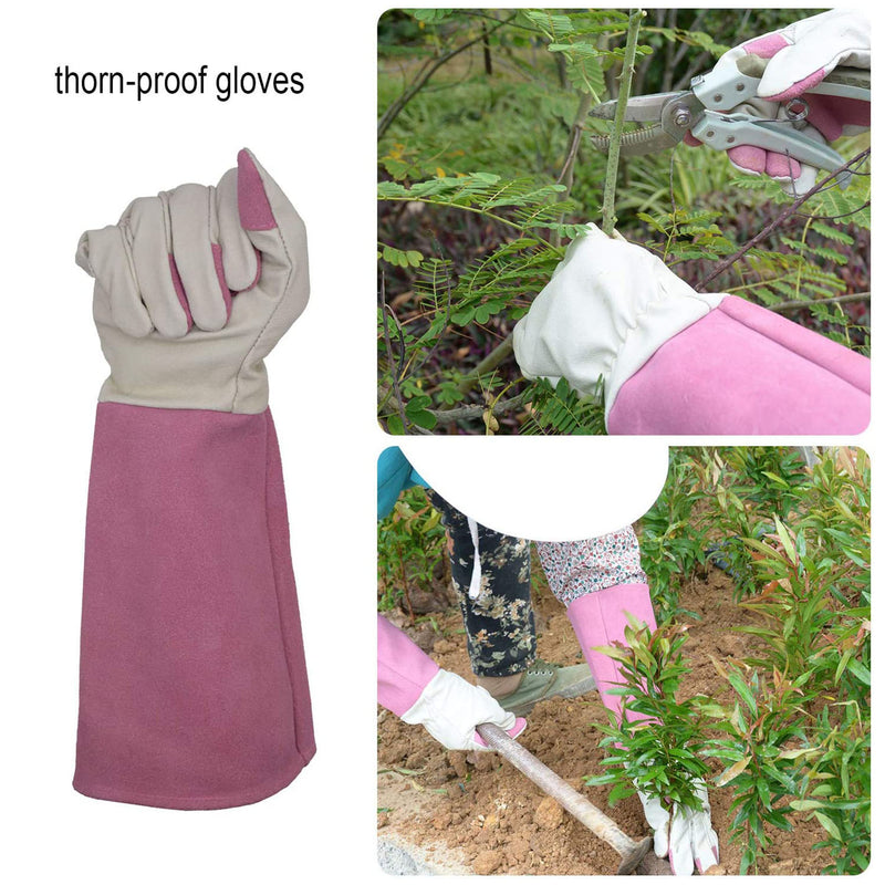 Handandy 3/5/7/9 Paar Gartenhandschuhe für Herren und Damen, atmungsaktiv, Schweinsleder, lang, 5067