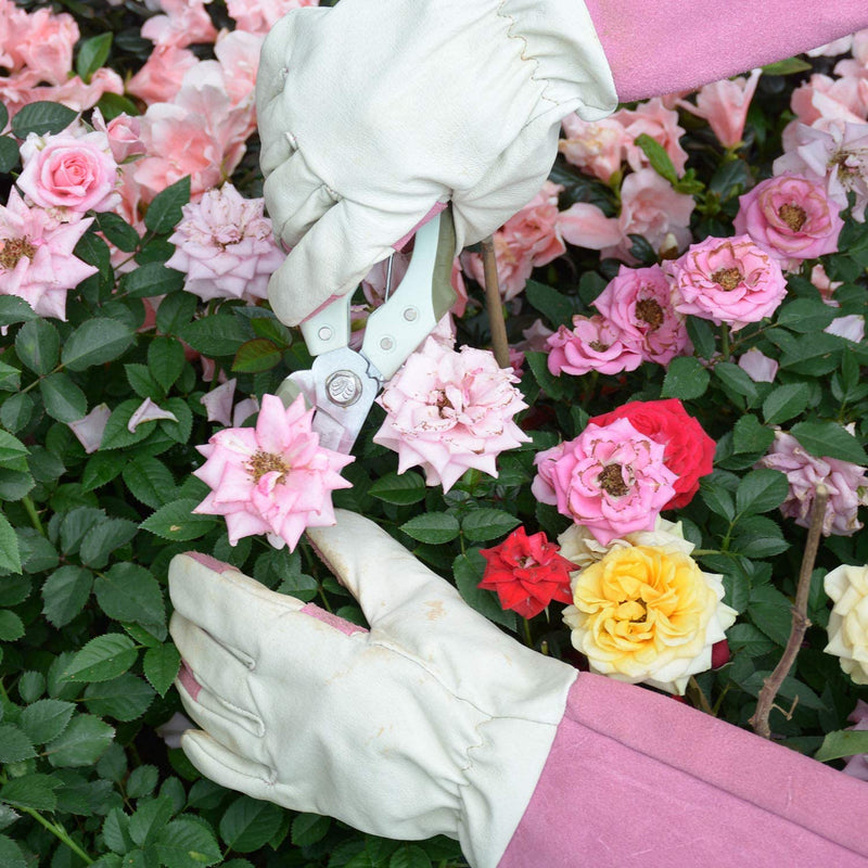 HANDLANDY Pruning Gloves Long for Men &amp; Women, Pigskin Leather Rose Gardening Gloves- Breathable &amp; Durability Gauntlet Gloves1601/5067/5156