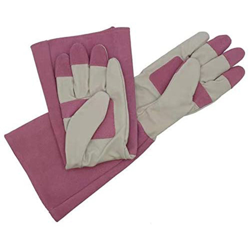 Handlandy gros femmes gants de jardinage en cuir de porc Long Gauntlet