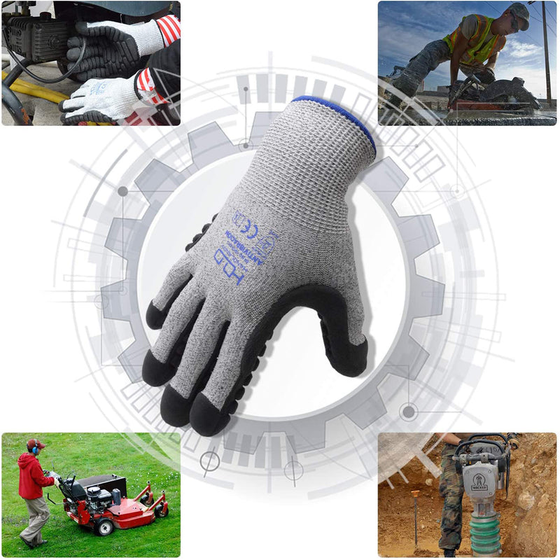 Handlandy Anti Vibration Glove Cut Resistance Impact Mechanic 1059