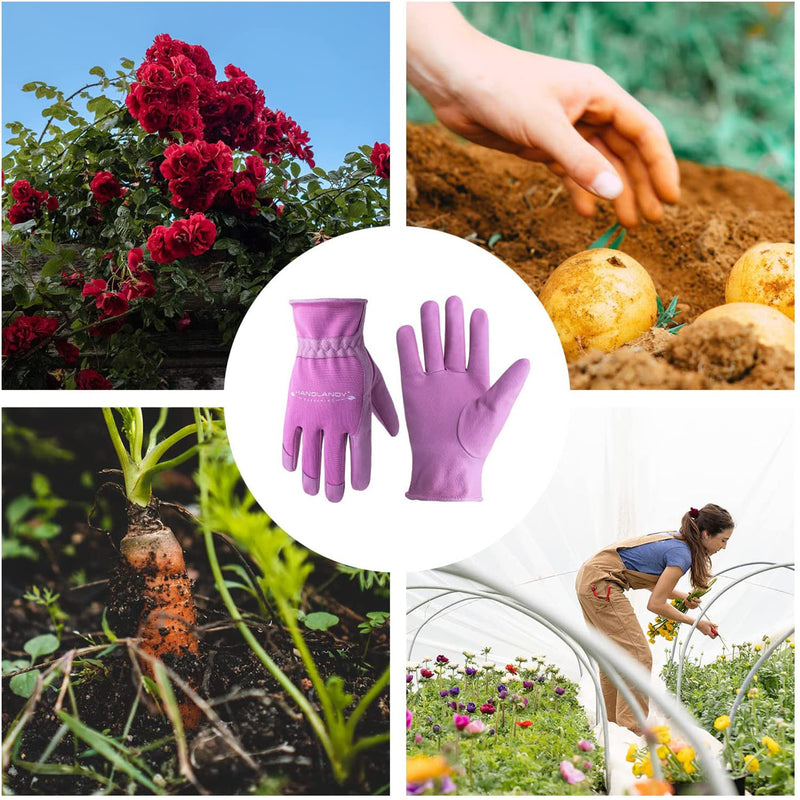 HANDLANDY Women Genuine Gardening Gloves Ultimate Protection Fit 5174