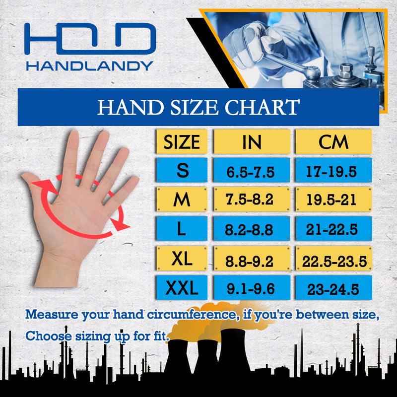 Handlandy Men Work Impact Gloves Hi-Vis Waterproof Oil And Gas H647