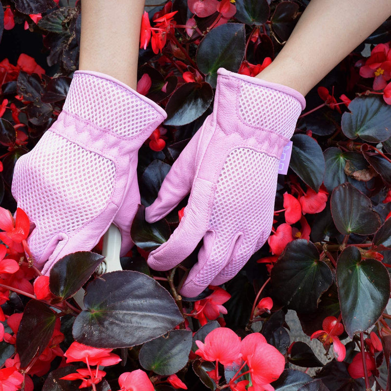 Handlandy femmes gants de jardinage peau de porc en cuir véritable paume 5124