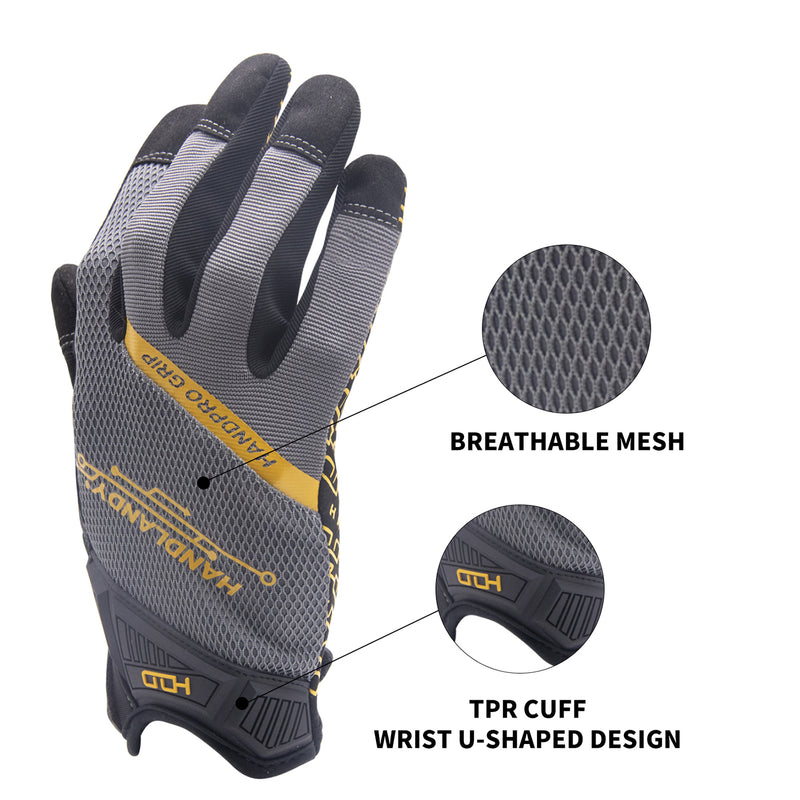 Handlandy Men Women Work Gloves Mechanic Touchscreen Thin Silicon 6134