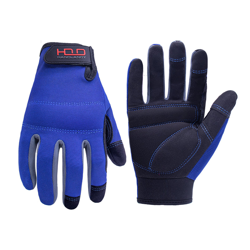 Handlandy Wholesale Mens Work Gloves Synthetic Leather Utility Light Duty 5972BLBK
