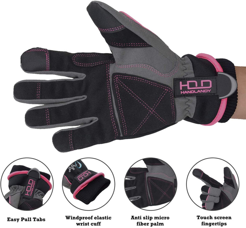 Handlandy 10/12 paires hommes femmes gants d'hiver écran tactile Ski Snowboard 8015