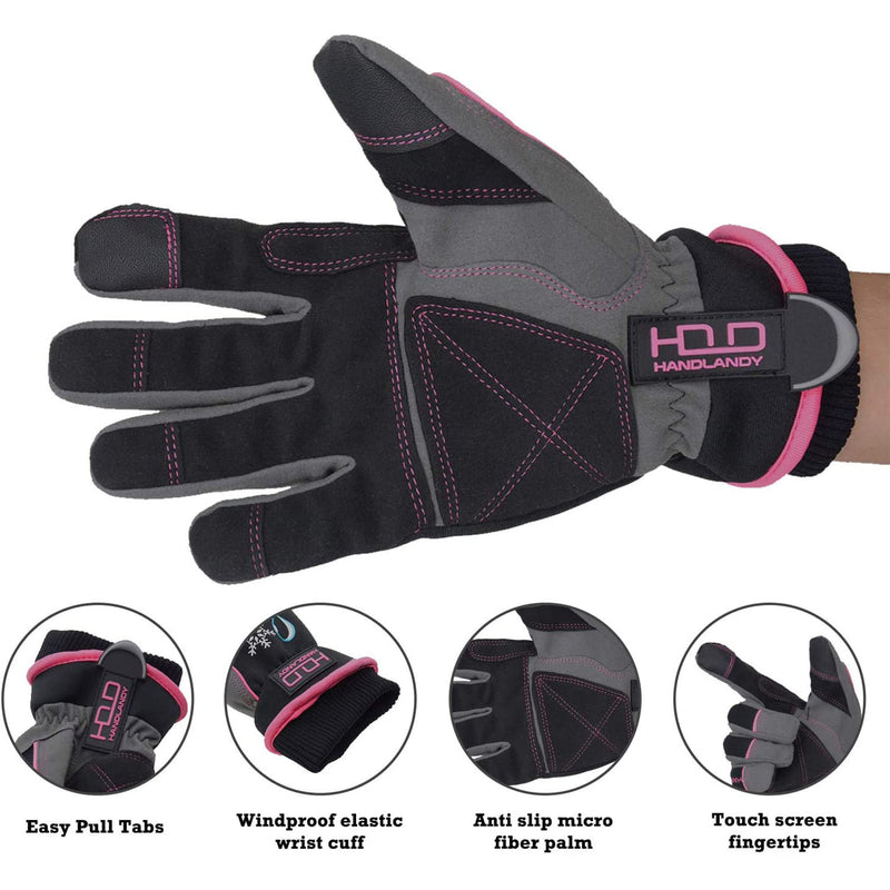 Handandy Damen Winter warme Handschuhe wasserdicht Ski Snowboard 8015P