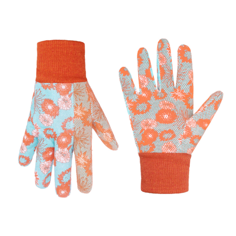 Handandy 4/6 Paar Damen Gartenhandschuhe Jersey PVC Dots Soft Floral Yard 5092OGP