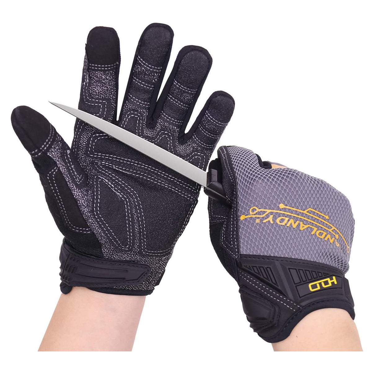 Handandy Herren-Outdoor-Arbeitshandschuhe, schnittfest, Stufe 3, 6077