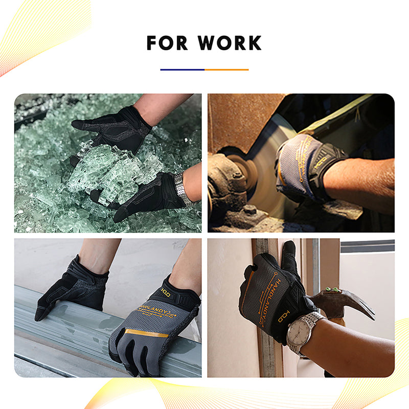 Handlandy Wholesale Mens work Mechanics Gloves Abrasion Resistant Safety 6077