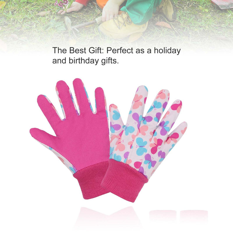 lowe's gardening gloves Handlandy Soft Children Kids Garden Working Gloves for Boys Girls 5094 Small (Age 5-6) / Green (Ladybird) / 3 Pairs