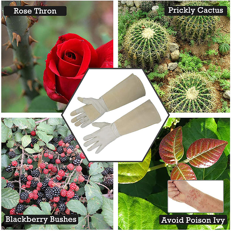 Handlandy 3/5/7/9 Pairs Men Women Gardening Gloves Breath Pigskin Leather Long 5067