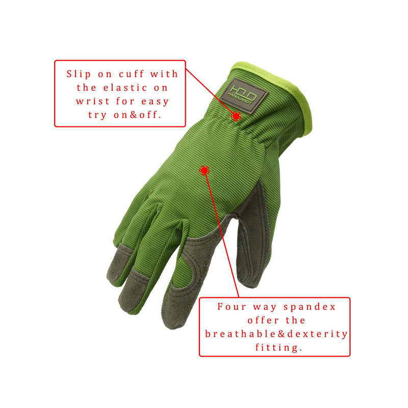 Handyndy Utility-Handschuhe für Arbeit, Gartenarbeit, Leder, Farm Driver 6013