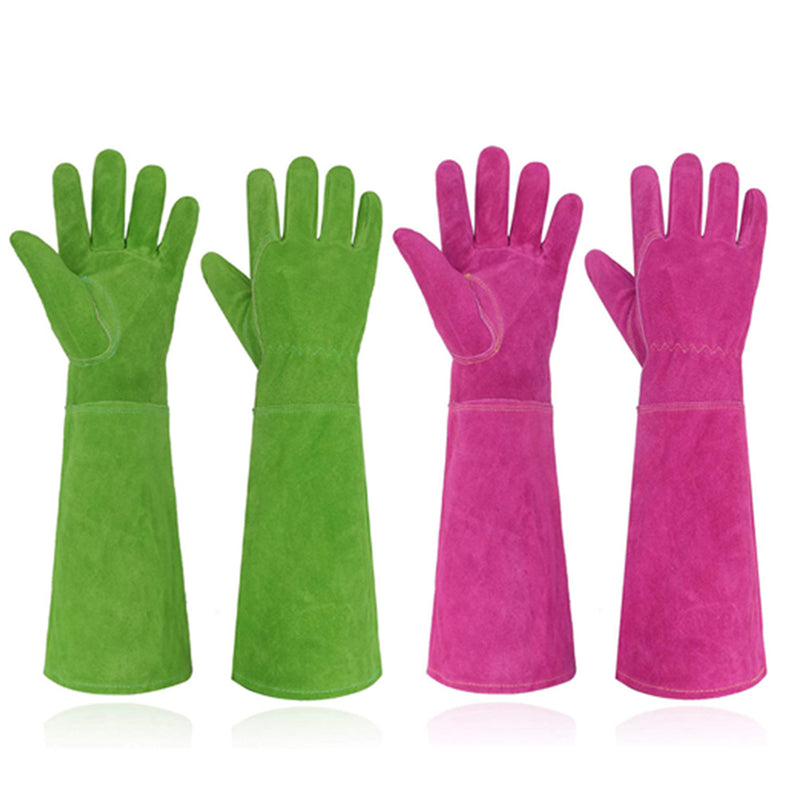 Handlandy vente en gros gants de jardinage pour femmes gantelet en peau de vache résistant aux épines 508890