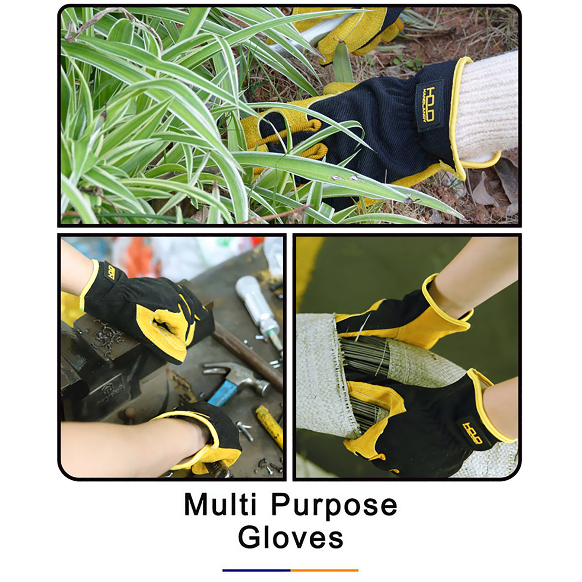 kevlar gloves gardening Handlandy Wholesale Men Women Gardening Gloves Leather Dexterity Breathable 5964 (36/72/120 Pairs) XXL / Yellow / 120 Pairs