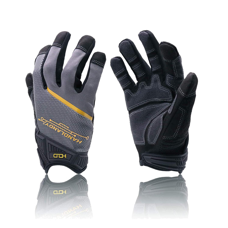 mechaniker handschuhe leder Handandy Anti-Rutsch-Mechaniker-Handschuhe, Handfläche aus Kunstleder,