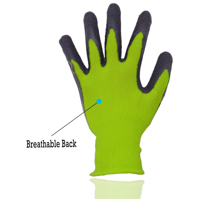 china rubber gardening gloves Handlandy Garden Gloves for Kids Rubber Coated Palm 50978 (4/8/12 Pairs) Size 4 / Mix Color(Orange&yellow) / 3 Pack(12 Pairs)