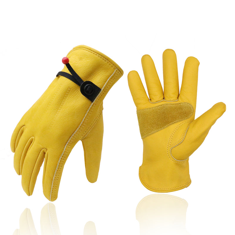 Handlandy – gants de travail pour hommes, vente en gros, pour conducteur, cuir de vache véritable, 1211