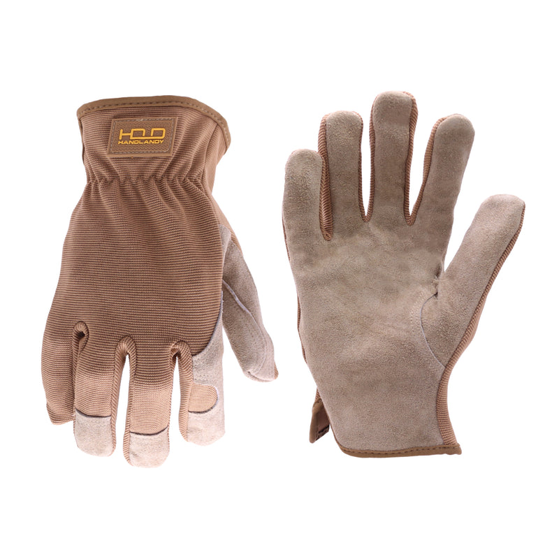 Gants de jardinage en cuir Handlandy en cuir de vache fendu pour conducteur homme 6165