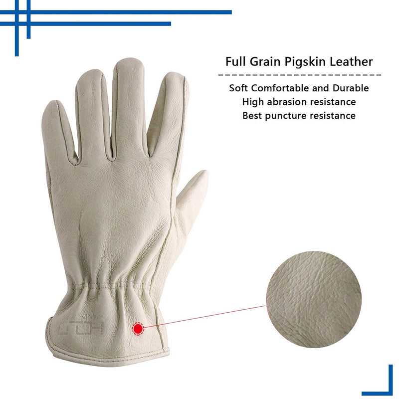 Handlandy Wholesale Unisex Driver Gloves Pigskin Leather Rigger Gardening 1217 (36/72/120 Pairs)